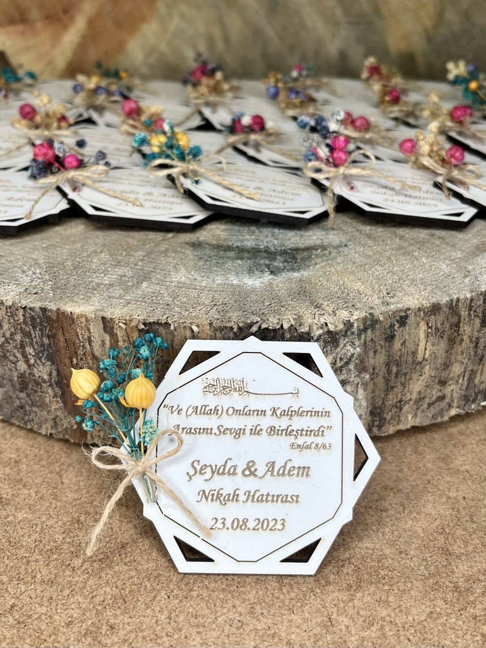 25 adetli Düğün Nikah Şekeri Hediyelikleri Söz Nişan Magnetleri