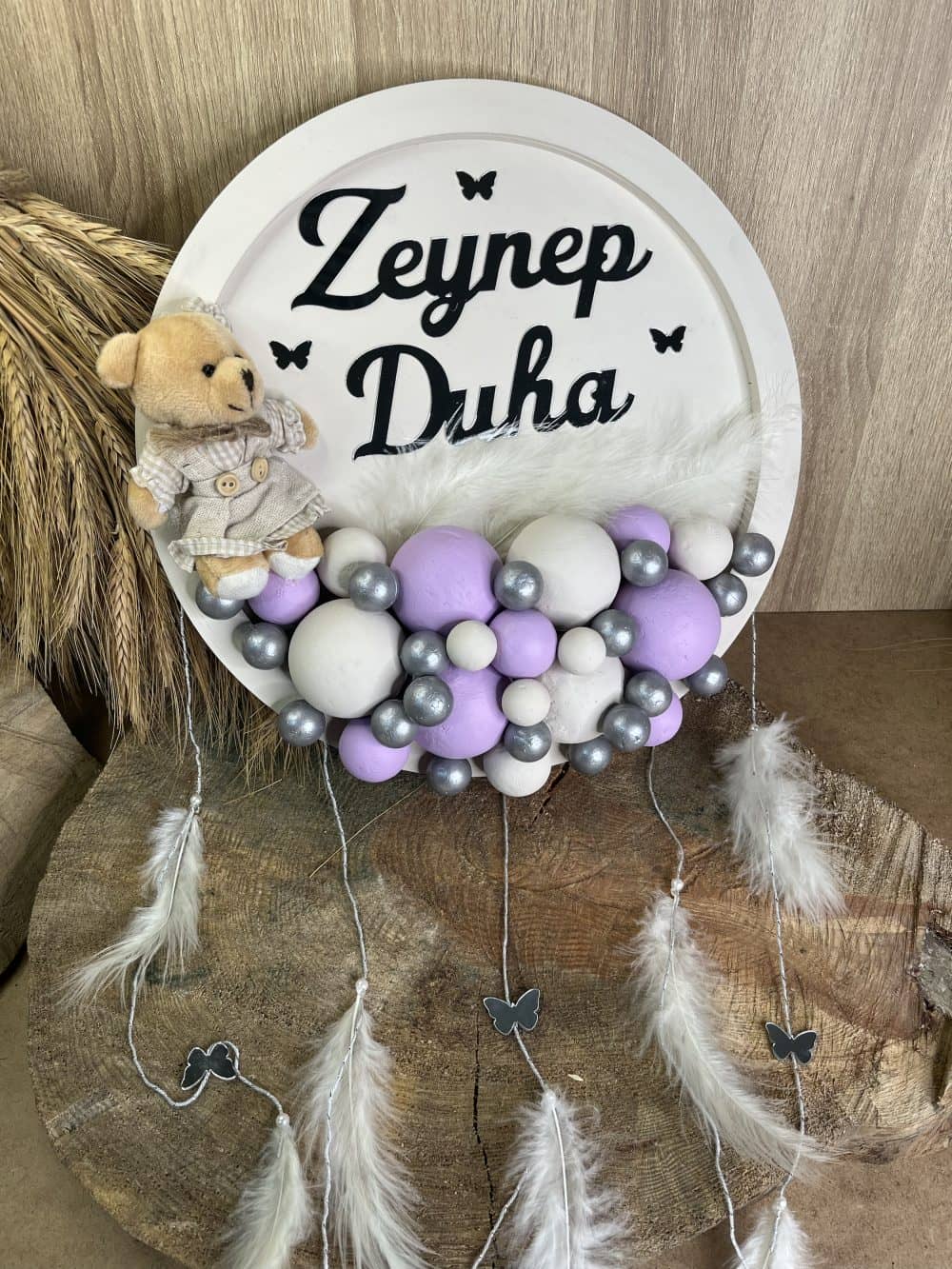 Kız Bebek Ayıcıklı Bubble Kapı Süsü ve Duvar Dekorasyonu - Görsel 3
