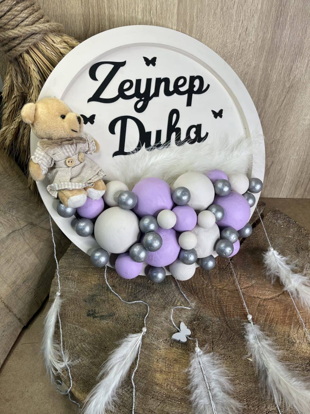 Kız Bebek Ayıcıklı Bubble Kapı Süsü ve Duvar Dekorasyonu - Görsel 4