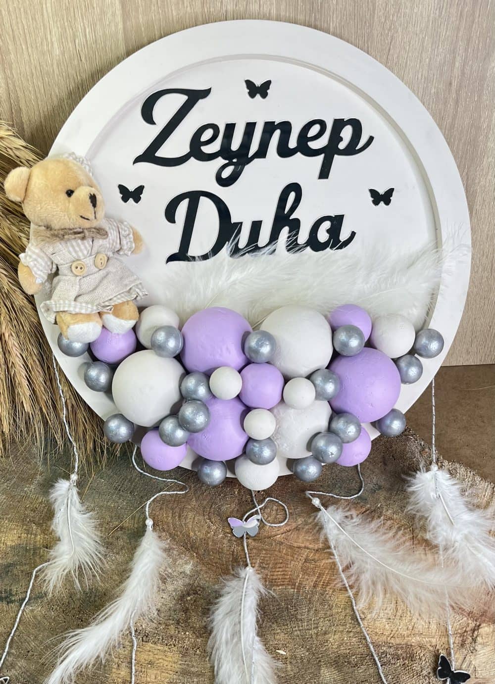 Kız Bebek Ayıcıklı Bubble Kapı Süsü ve Duvar Dekorasyonu