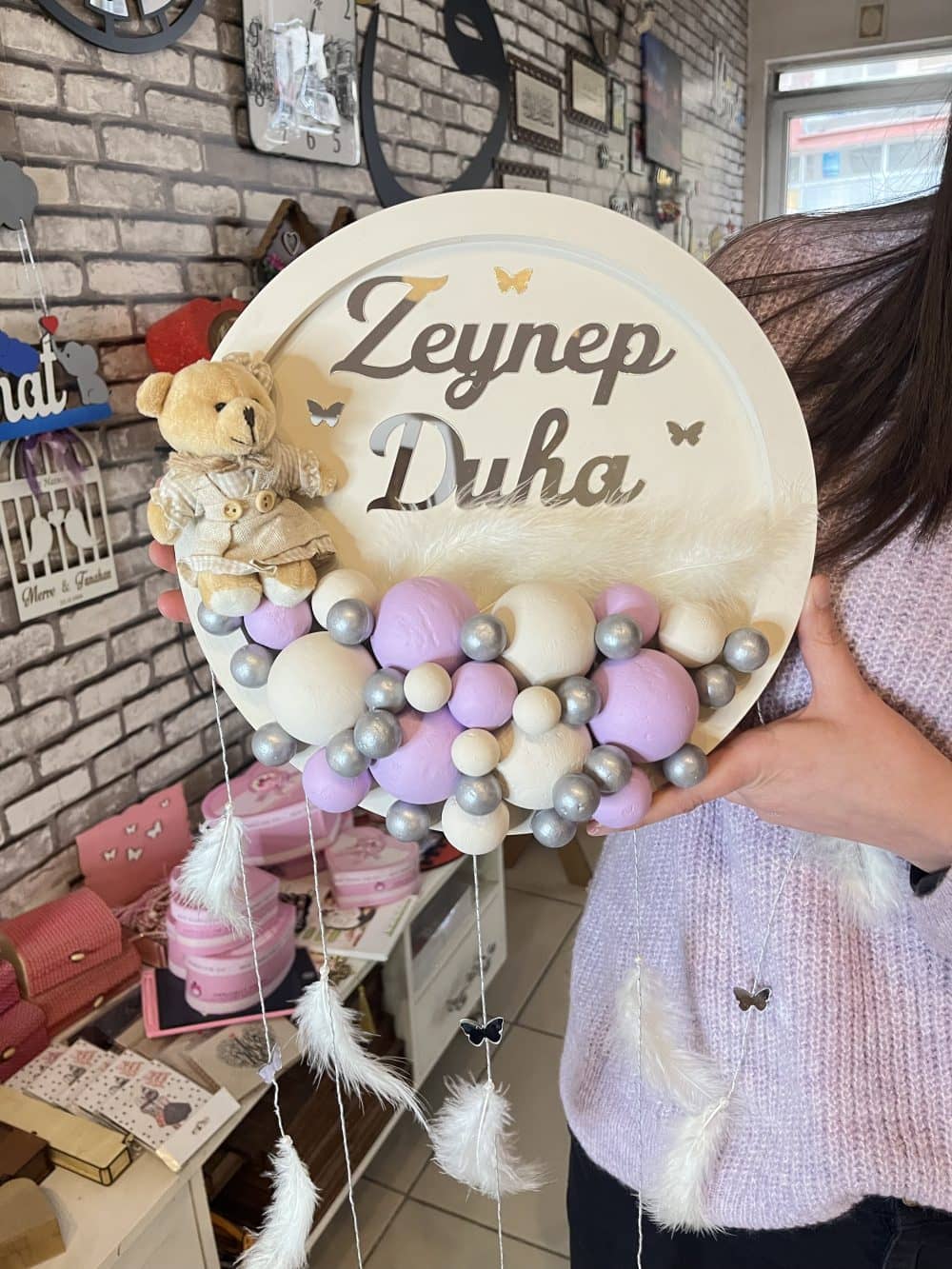 Kız Bebek Ayıcıklı Bubble Kapı Süsü ve Duvar Dekorasyonu - Görsel 5