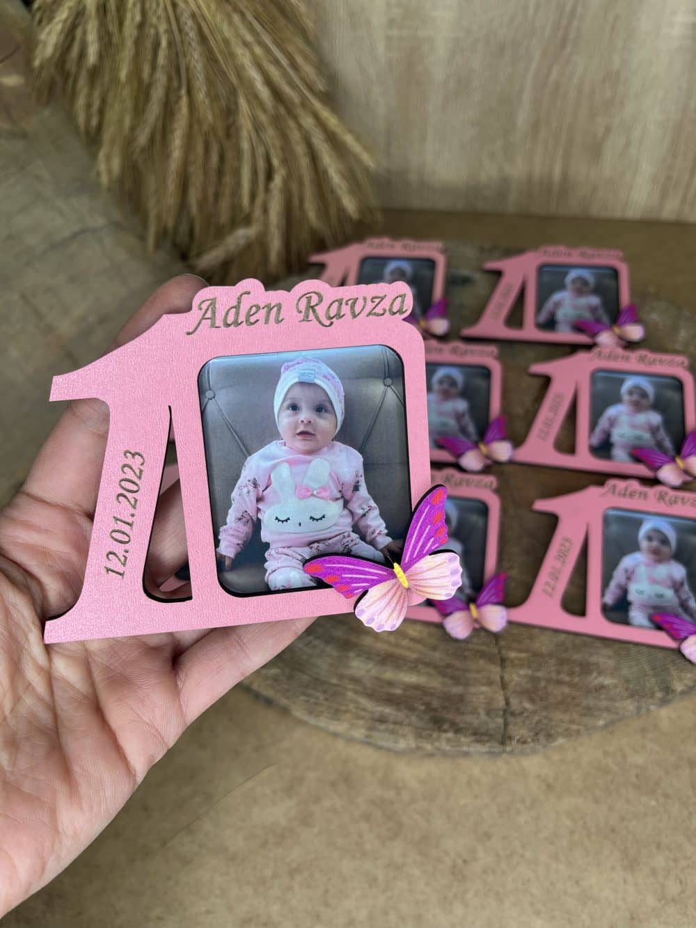 Resimli Fotoğraflı 1 Yaş Ahşap Magnet - Görsel 3