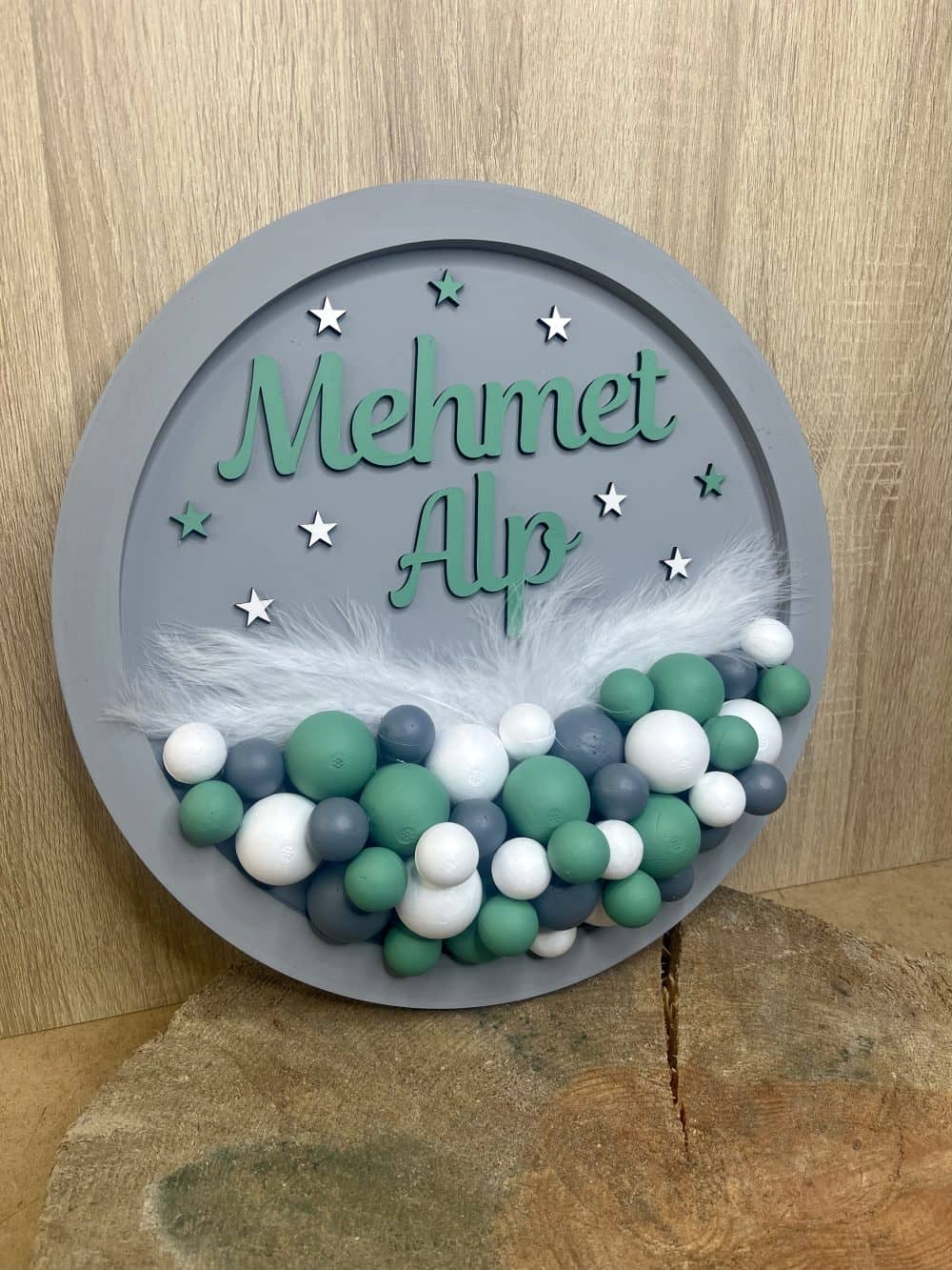 Renkli Ahşap Bebek Kapı Süsü - Görsel 3