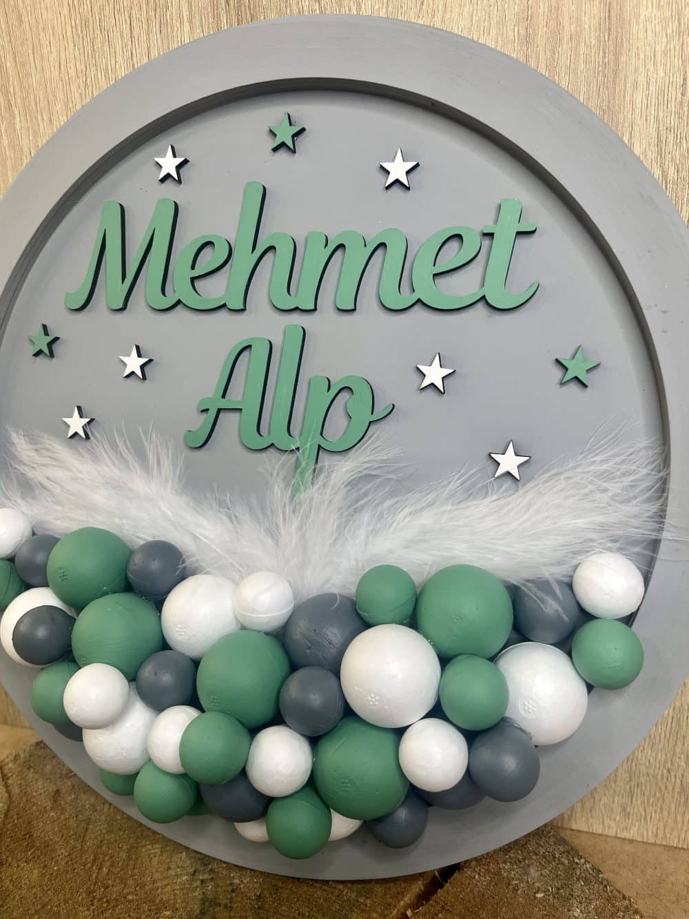 Renkli Ahşap Bebek Kapı Süsü - Görsel 4
