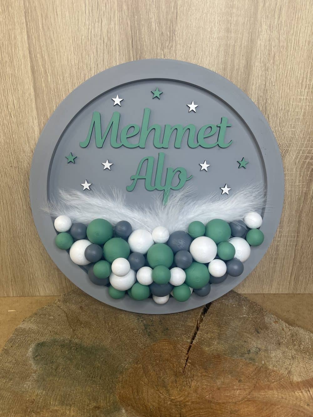 Renkli Ahşap Bebek Kapı Süsü - Görsel 5