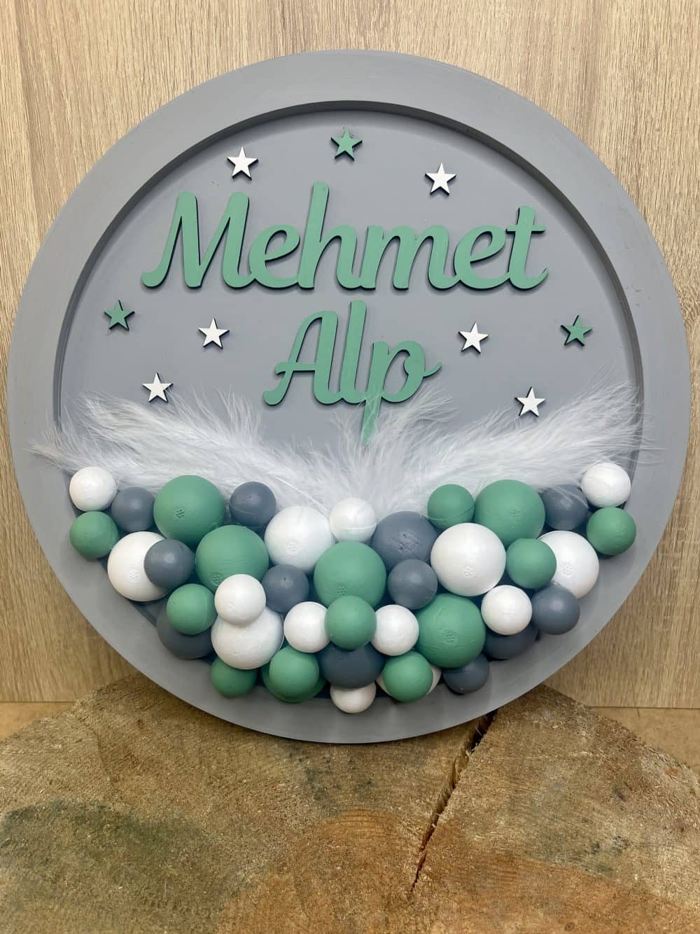 Renkli Ahşap Bebek Kapı Süsü