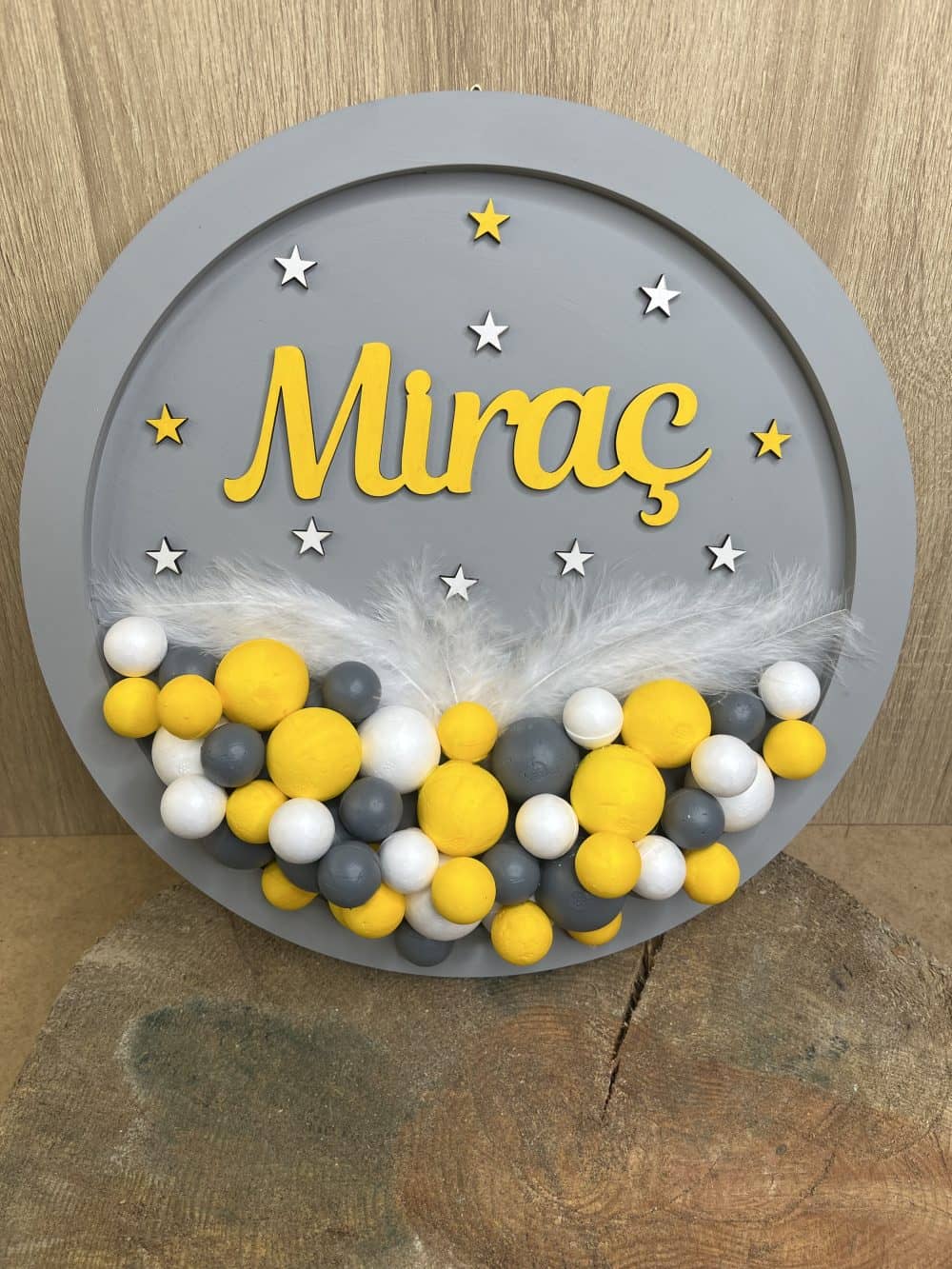 Ahşap Bubble Bebek Kapı Süsü