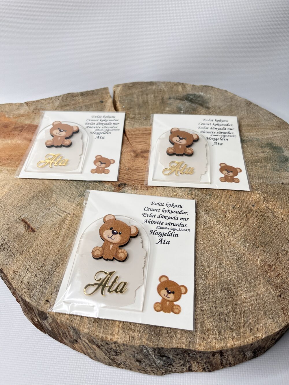 25 adetli Bebek Magnet Hediyelikleri-Figürlü Kartlı Ayıcıklı Magnet