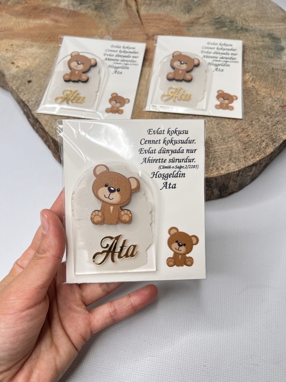 25 adetli Bebek Magnet Hediyelikleri-Figürlü Kartlı Ayıcıklı Magnet - Görsel 3